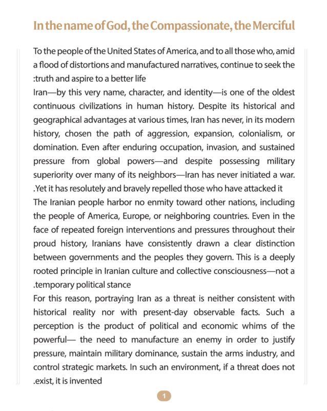 Iran President Publishes Open Letter to American Public Amid Rising Tensions