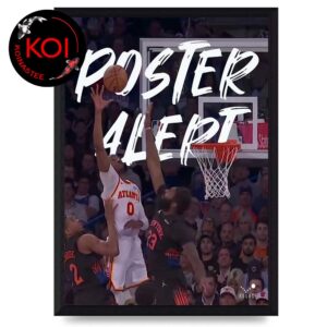 Jonathan Kuminga Poster Dunk NBA 2026 Atlanta Hawks vs New York Knicks Home Decor Poster Canvas