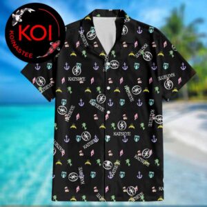 Katseye Logo Black Neon Pattern Regular Hawaiian Shirt