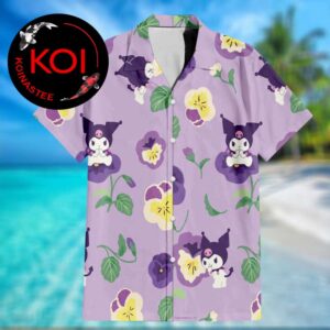 Kuromi Floral Pattern Summer Aloha Hawaiian Shirt
