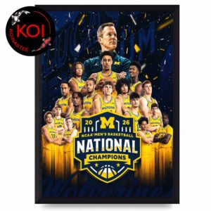 Michigan Men’s Basketball 2026 NCAA National Champions Home Decor Poster Canvas
