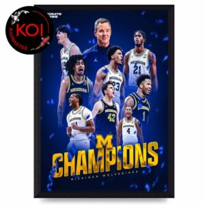 Michigan Wolverines Men’s Basketball 2026 NCAA National Champions Home Decor Poster Canvas