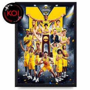 Michigan Wolverines Men’s Basketball NCAA National Champions 2026 Home Decor Poster Canvas