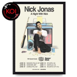 Nick Jonas 2026 Tour Dates Show A Night With Nick Home Decor Poster Canvas
