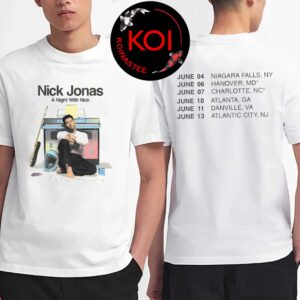 Nick Jonas 2026 Tour Dates Show A Night With Nick Two Sided T-Shirt