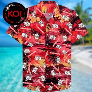 Radiohead Bear Cry Coconut Tree Sunset Aloha Hawaiian Shirt