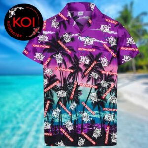 Radiohead Bear Cry Sunset Summer Coconut Tree Aloha Hawaiian Shirt