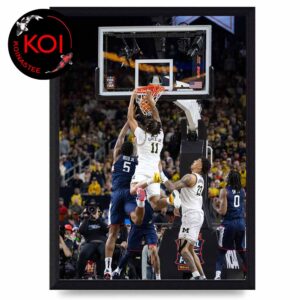 Roddy Gayle Putback Dunk Michigan Wolverines VS Uconn Men’s Basketball Final 2026 National Champions Home Decor Poster Canvas