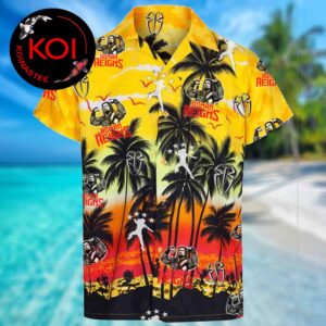 Roman Reigns WWE Logo Summer Sunset Pattern Aloha Hawaiian Shirt