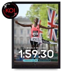 Sabastian Sawe London Men’s Marathon 2026 Sub Two Hour World Record Home Decor Poster Canvas