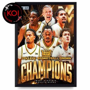 WVU Men’s Basketball 2026 College Basketball Crown Champions Home Decor Poster Canvas