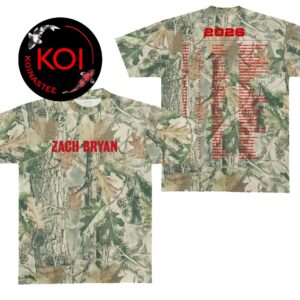 Zach Bryan 2026 With Heaven On Tour Dates Camo Real Tree Two Sided T-Shirt