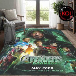 Avengers Doomsday Marvel Studio Doctor Doom Logo Home Decor Rug Carpet