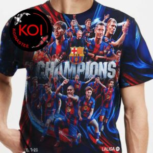 Barcelona 2026 Laliga Champions Campions All Over Print T-Shirt