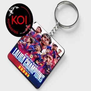 Barcelona Laliga Champions Campions 2025 2026 Season Acrylic Wood Keychain