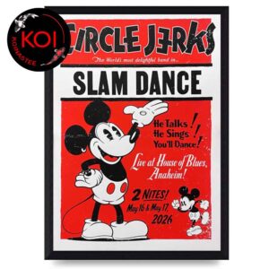 Circle Jerks House Of Blues Anaheim 2026 May 16th 17th Mickey Mouse Home Decor Poster Canvas