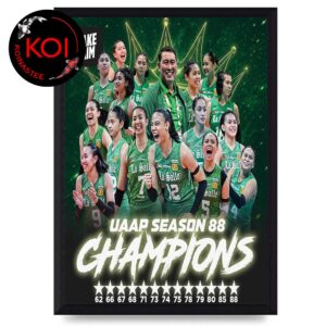 DLSU De La Salle University Lady Spikers Champion 2026 UAAP Season 88 Women’s Volleyball Home Decor Poster Canvas