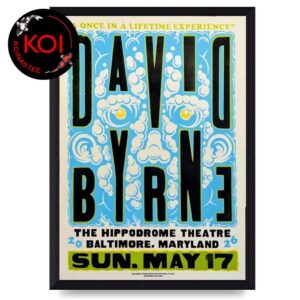 David Byrne The Hippodrome Theatre 2026 Baltimore Maryland May 17th Home Decor Poster Canvas