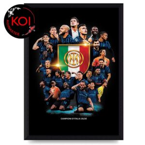 Inter Milan CAMPIONI D’ITALIA 2025 2026 Season Champion Serie A Italia Home Decor Poster Canvas