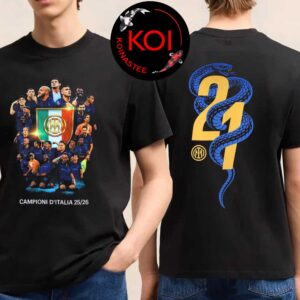 Inter Milan CAMPIONI D’ITALIA 2025 2026 Season Champion Serie A Italia Two Sided T-Shirt