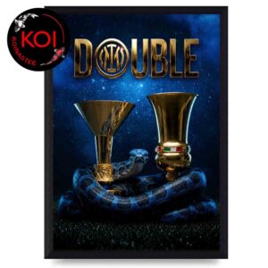 Inter Milan Double Serie A Coppa Italia 2025 2026 Winners Champions Home Decor Poster Canvas