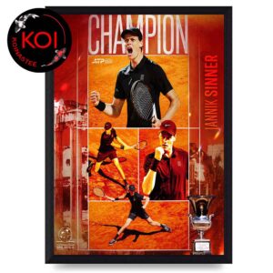 Jannik Sinner Rome 2026 Champion Golden Masters Home Decor Poster Canvas