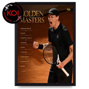 Jannik Sinner Rome 2026 Champion Golden Masters List Home Decor Poster Canvas