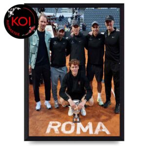 Jannik Sinner Team Rome Champion 2026 Golden Masters Home Decor Poster Canvas