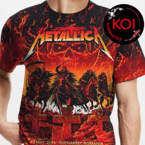 Metallica Bucharest 2026 Romania National Arena May 13th All Over Print T-Shirt Hoodie Long Sleeve