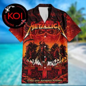 Metallica Bucharest 2026 Romania National Arena May 13th Hawaiian Aloha Shirt