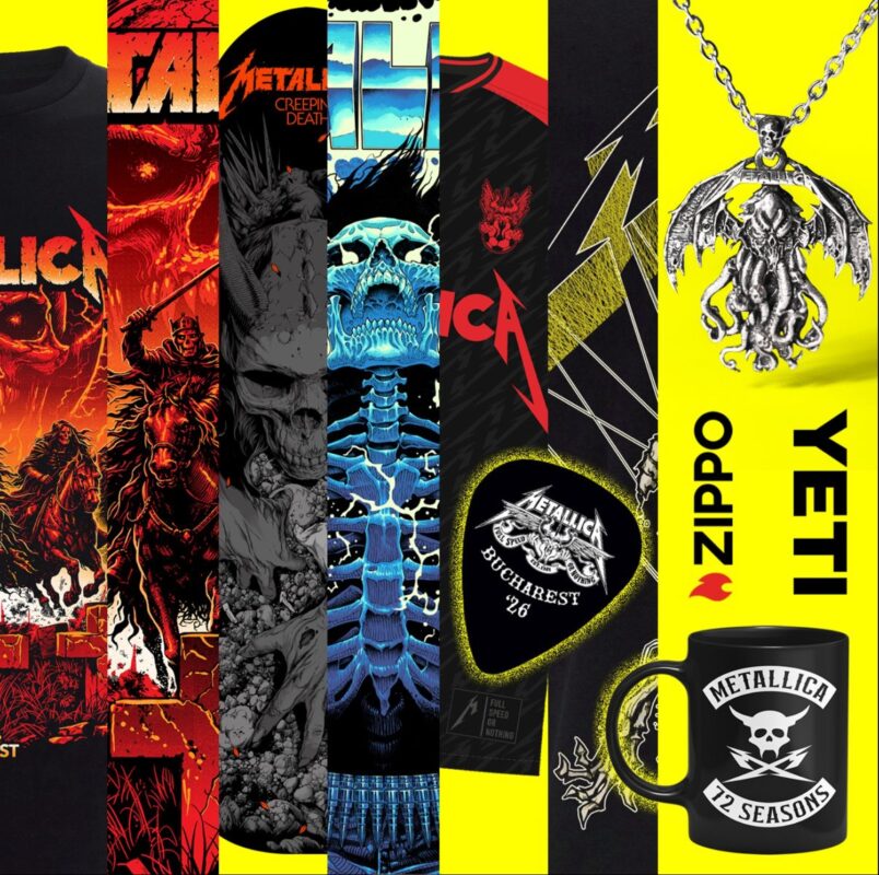 Metallica M72 Bucharest Romania National Arena 2026 Pop Up Shop –May 13