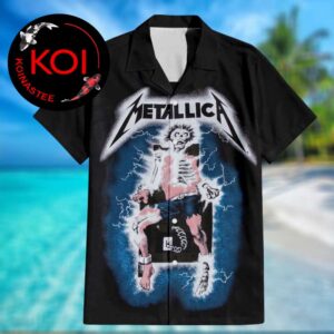 Metallica Ride The Lightning Skeleton Hawaiian Aloha Shirt