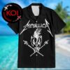 Metallica Scary Guy Pattern Black Hawaiian Aloha Shirt