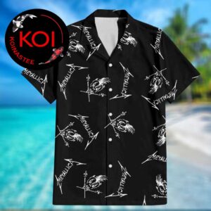 Metallica Scary Guy Pattern Black Hawaiian Aloha Shirt
