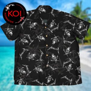 Metallica Scary Guy Summer Pattern Black Hawaiian Aloha Shirt
