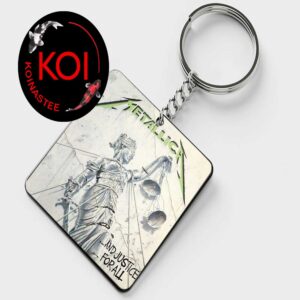 Metallica …And Justice For All Album Cover Acrylic Wood Keychain