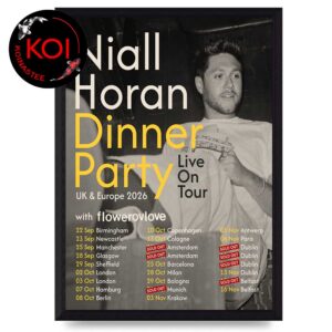 Niall Horan 2026 Tour Dates Dinner Party UK Europe Home Decor Poster Canvas