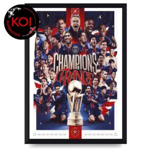 Paris Saint Germain Ligue 1 Winners 2026 Champions De France Home Decor Poster Canvas