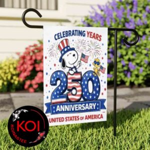 Peanuts Snoopy 250th Years Anniversary 4th Of July United States Of America Outdoor Decor Garden Flag