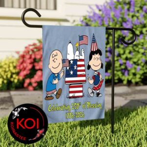 Peanuts Snoopy Celebrating 250th Of Blessing Patriotic Friends 4th Of July Outdoor Decor Garden Flag